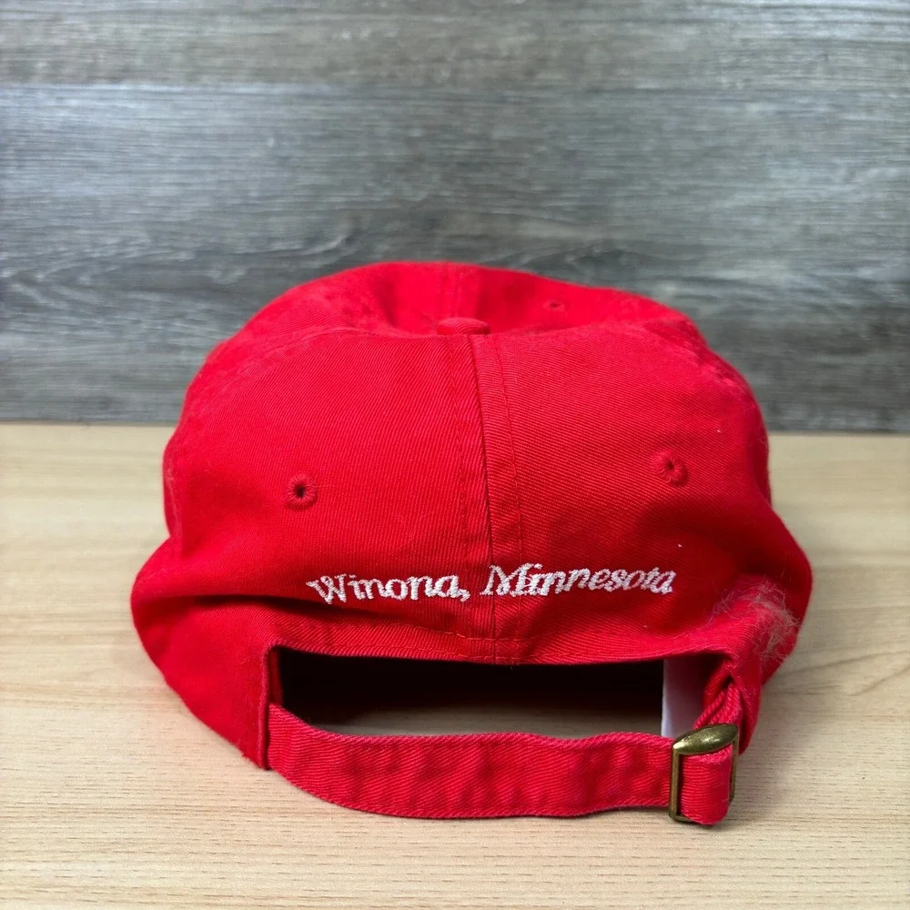 The Bridges Hat Cap Strap Back‎ Red Golf Winona Minnesota One Size Adjustable